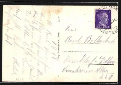 AK Swinemünde, Promenade mit Ostsee Palast-Hotel