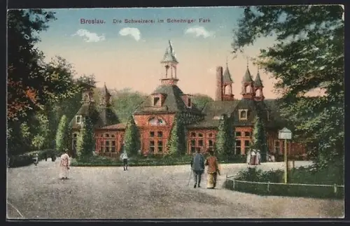 AK Breslau, Die Schweizerei im Scheitniger Park