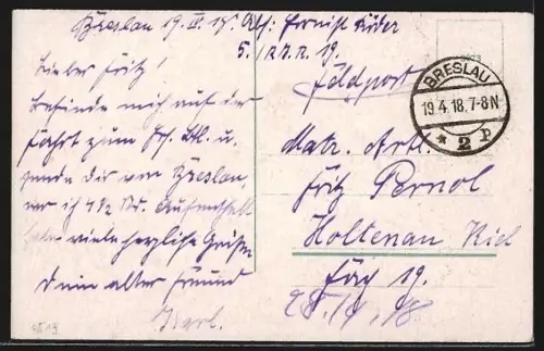 AK Breslau, Dampferpartie an der Dominsel