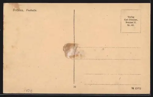 AK Breslau, Festhalle, Totalansicht