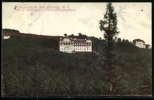 AK Grimmenstein, Sanatorium am Hochegg mit Umgebung