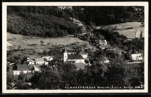 AK Michelbach /N.-Oe., Ortspartie mit Kirche