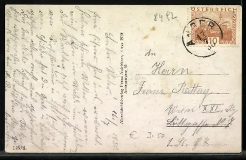 AK Anger, Bad, Flusspartie mit Ort