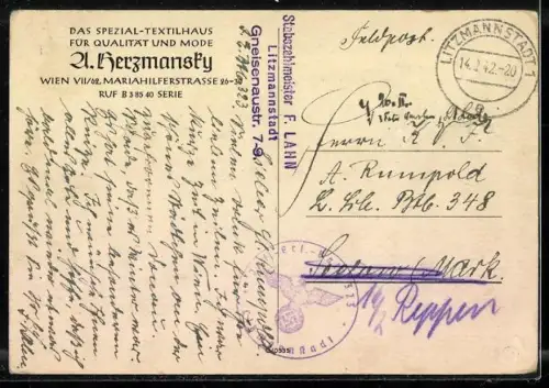 AK Wien, Modekaufhaus A. Herzmansky, Mariahilferstrasse 26-30