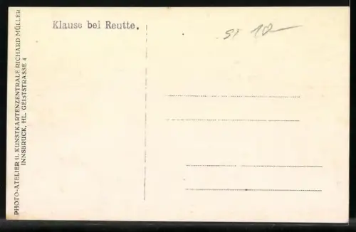 AK Reutte /Tirol, Klause mit Ruine der Burg Ehrenberg