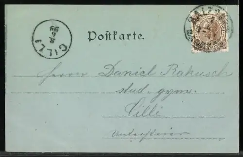 Mondschein-AK Salzburg, Stadtbrücke und Hohen-Salzburg, mit goldenen Fenstern u. Laternen