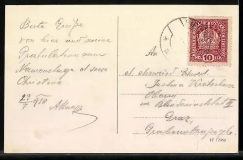 AK Eibiswald, Ortsansicht mit Kirche aus der Vogelschau