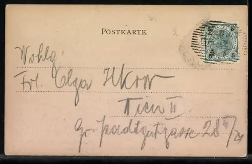 AK Graz, Panorama vom Griesquai, Eichenlaub und Wappen