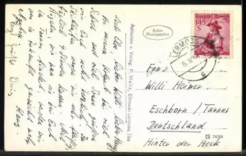 AK Lermoos /Tirol, Strassenpartie im Winter mit Miemingerberge