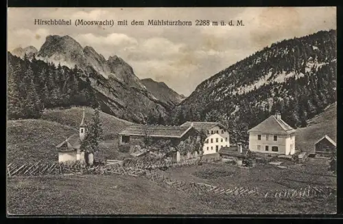 AK Weissbach bei Lofer, Hirschbühel, Blick zum Ort mit dem Mühlsturzhorn
