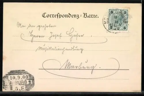 AK Korneuburg, Rathaus, Seitenansicht mit Geschäften