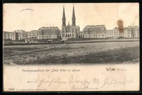 AK Wien, Lainz, Versogungshaus der Stadt Wien, Panorama von einer Brache aus