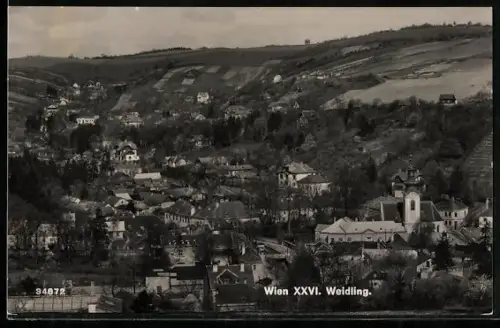 AK Weidling, Ortsansicht aus der Vogelschau