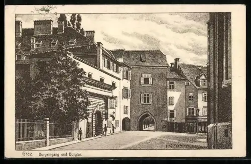 AK Graz, Burgeingang und Burgtor