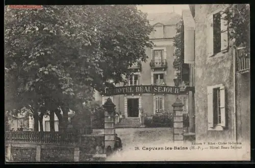 AK Capvern-les-Bains /H.-P., Hôtel Beau Séjour et entrée principale