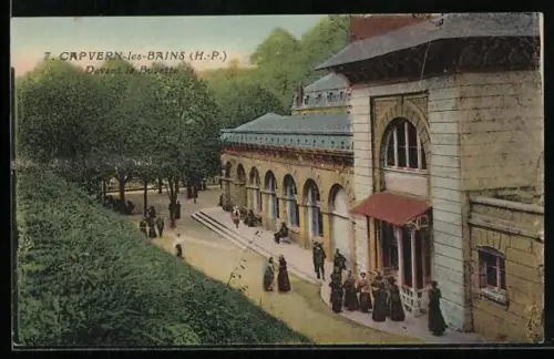 AK Capvern-les-Bains /H.-P., Devant la Buvette
