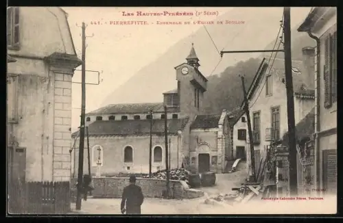 AK Pierrefitte /Hautes-Pyrénées, Ensemble de l`Église de Soulin