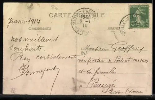 AK Castelnau-Rivière-Basse /Hautes-Pyrénées, La Poste et maisons environnantes