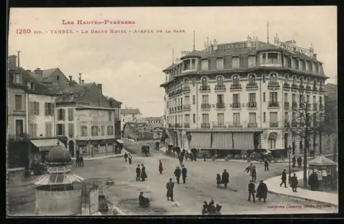 AK Tarbes /Hautes-Pyrénées, Le Grand Hôtel, Autour de la gare