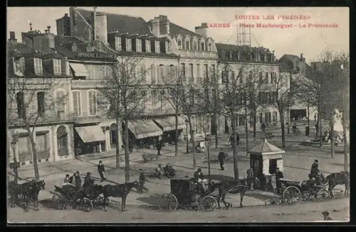 AK Tarbes /Pyrénées, Place Maubourguet, La Promenade