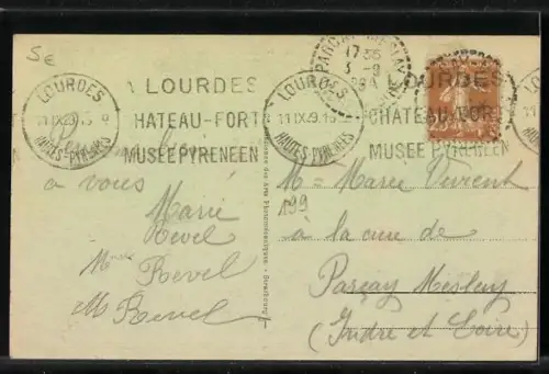 AK Lourdes, Villa de l`Ave Maria et du Paradis, pension de famille au 11 Chemin du Paradis