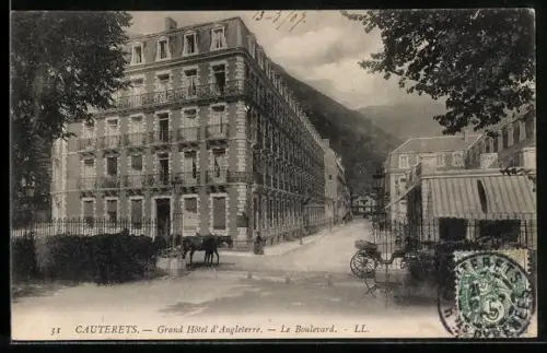 AK Cauterets, Grand Hôtel d`Angleterre, Le Boulevard