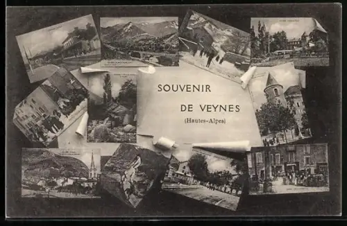 AK Veynes, La Gare, Chateau, Strassenpartie