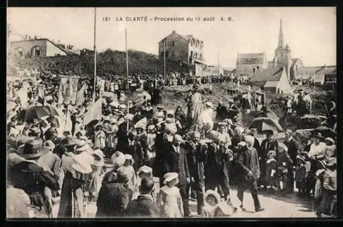 AK Perros-Guirec, La Clarté, Procession du 15 aout