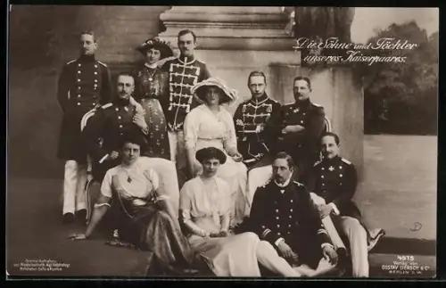 AK Söhne & Töchter unseres Kaiserpaares, Prinz Eitel Friedrich, Prinz Oskar, Prinz Joachim