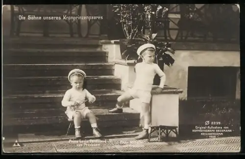 AK Die Söhne des Kronprinzen Wilhelm von Preussen