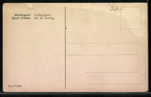 AK Wintersportler beim Curling-Spiel, Eisstockschiessen