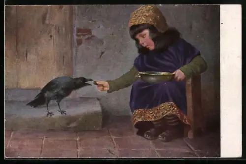 Künstler-AK Hermann Kaulbach: Ein Leckerbissen