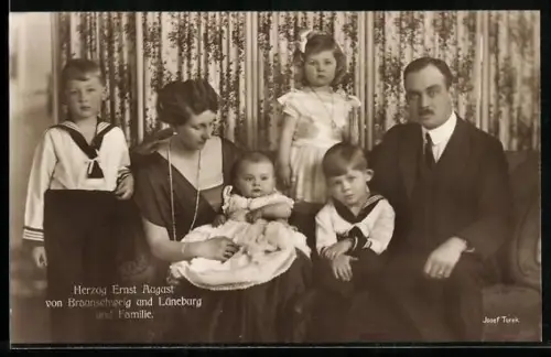 AK Herzog Ernst August von Braunschweig u. Lüneburg mit Familie