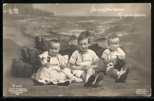 AK Prinz August Wilhelm und seine Geschwister