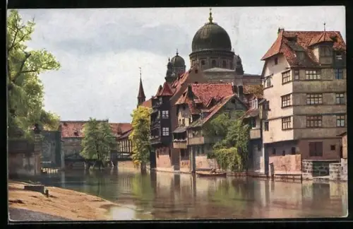 Künstler-AK Nürnberg, Partie an der Insel Schütt