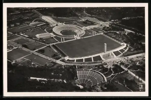 AK Berlin, Reichssportfeld, Fliegeraufnahme