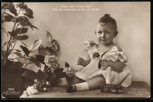 AK Portrait Prinz Karl Franz Josef, Sohn des Prinzen Joachim von Preussen