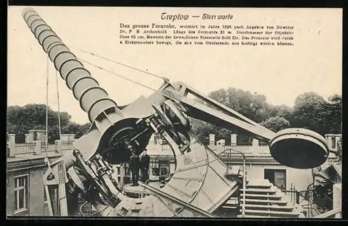AK Berlin-Treptow, Sternwarte, das grosse Fernrohr