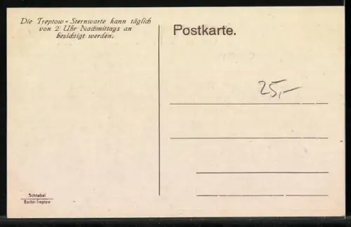 AK Berlin-Treptow, Sternwarte, das grosse Fernrohr