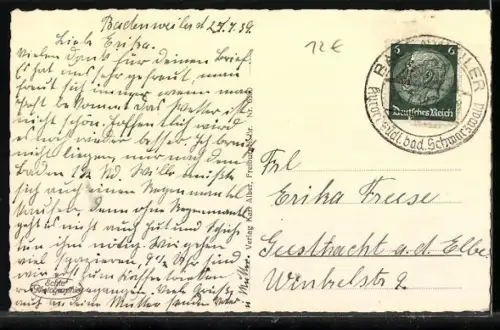 AK Postkutsche fährt von Badenweiler aus durch das romantische Markgräflerland