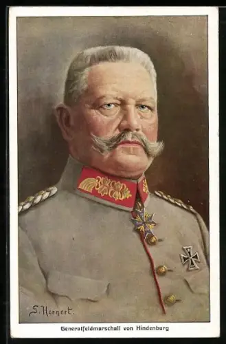 Künstler-AK Porträt Generalfeldmarschall Paul von Hindenburg