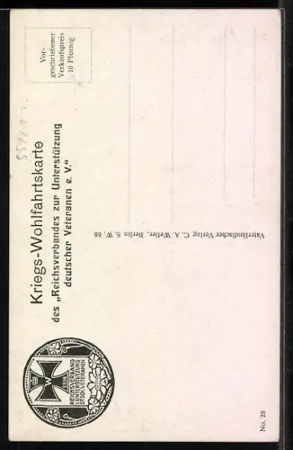 Künstler-AK Porträt Generalfeldmarschall Paul von Hindenburg