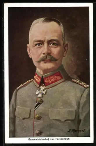 AK Kriegsminister von Falkenhayn in Uniform, Portrait