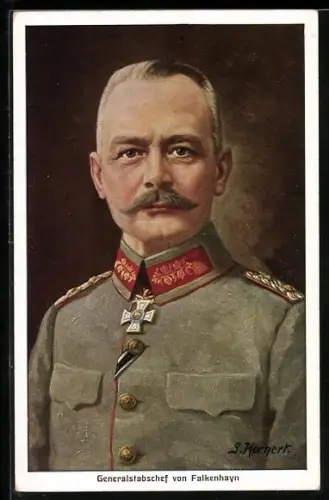AK Kriegsminister von Falkenhayn in Uniform, Portrait
