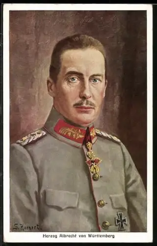 Künstler-AK Herzog Albrecht von Württemberg, Portrait in Uniform