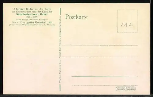 AK Reisende fahren mit der Postkutsche