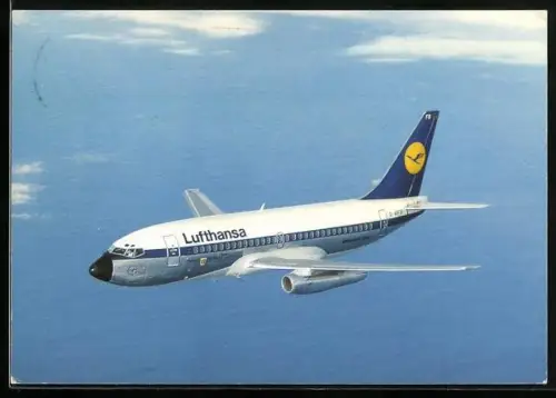 AK Passagierflugzeug des Types Boeing 737 in der Luft