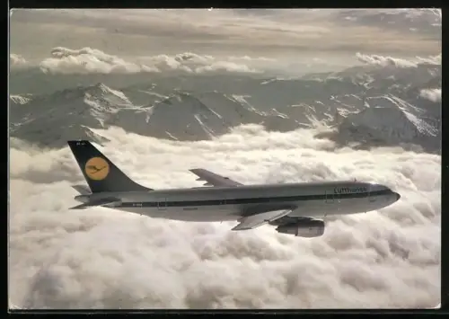 AK Passagierjet Airbus A 300 über den Wolken, Lufthansa, Tech. Daten, Flugzeug