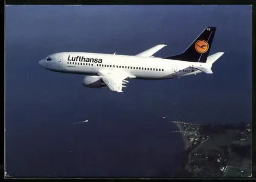 AK Flugzeug der Lufthansa Boeing 737-300 in der Luft