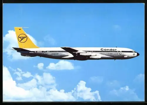 AK Condor-Flugzeug Intercontinental-Jet Boeing 707-430 in der Luft